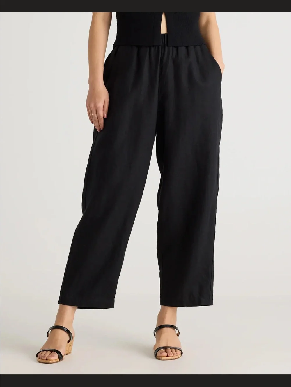 Black 100% Linen Pants